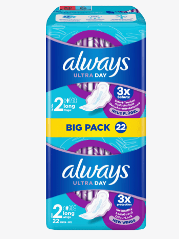 Ultra-Binden Long mit Flügeln BigPack, 22 St