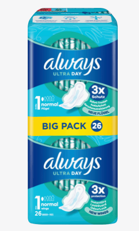 Ultra-Binden Normal mit Flügeln BigPack, 26 St