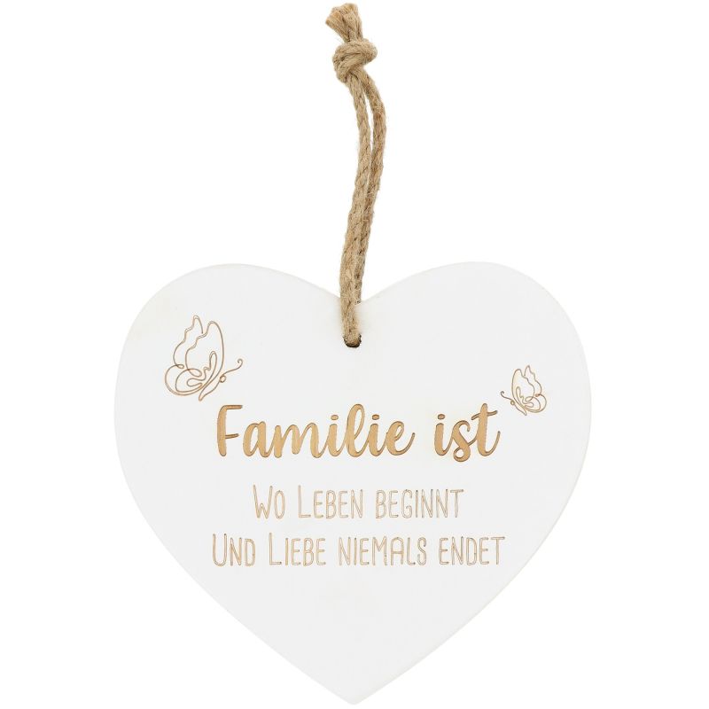 Vintage-Herz "Familie ist, wo Leben beginnt und Liebe niemals endet"