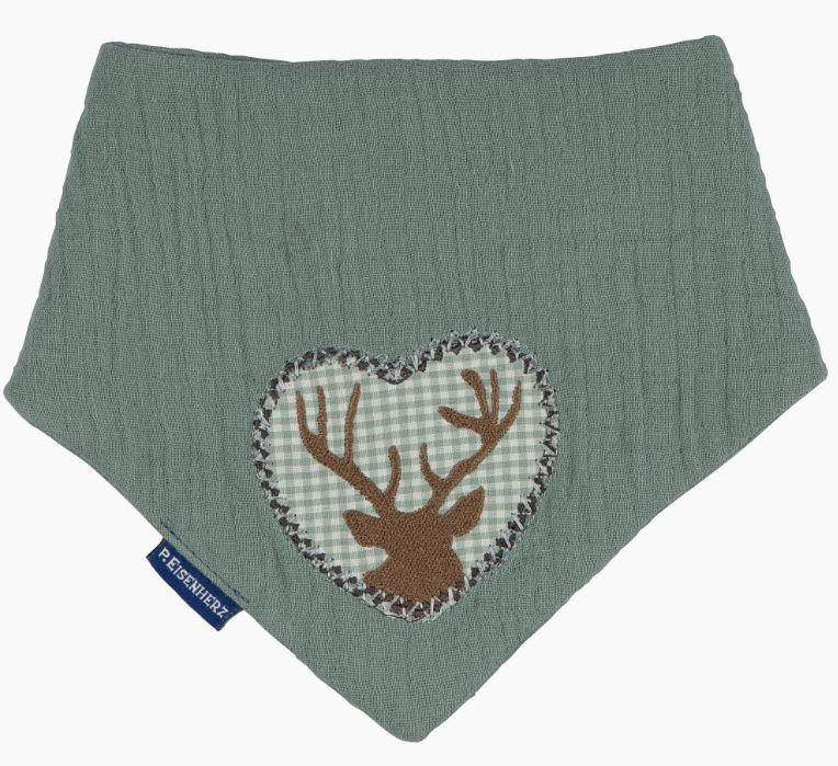 Babyhalstuch "Hirsch" mit Druckerverschluß hellblau